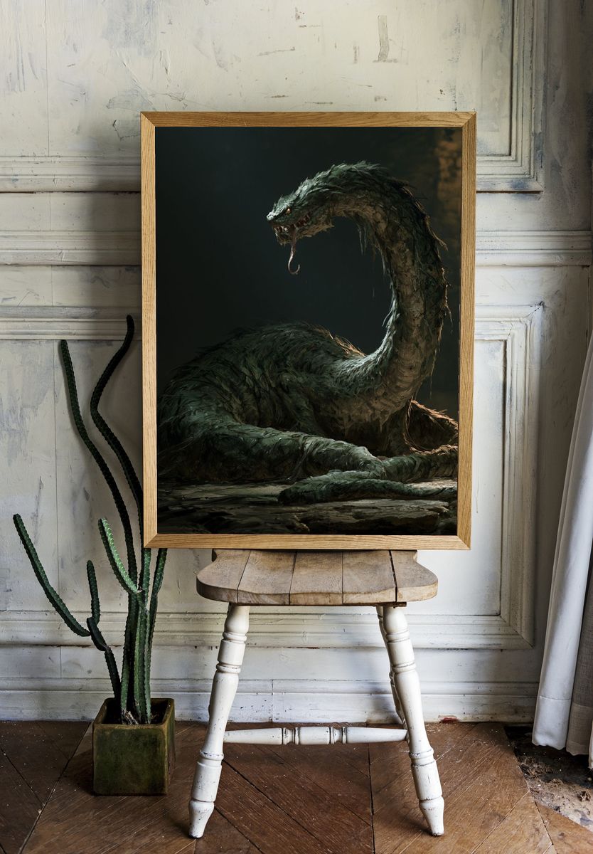Serpent Dragon Fantasy Poster. — room view 1