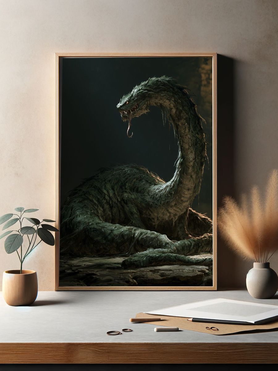 Serpent Dragon Fantasy Poster. — room view 2