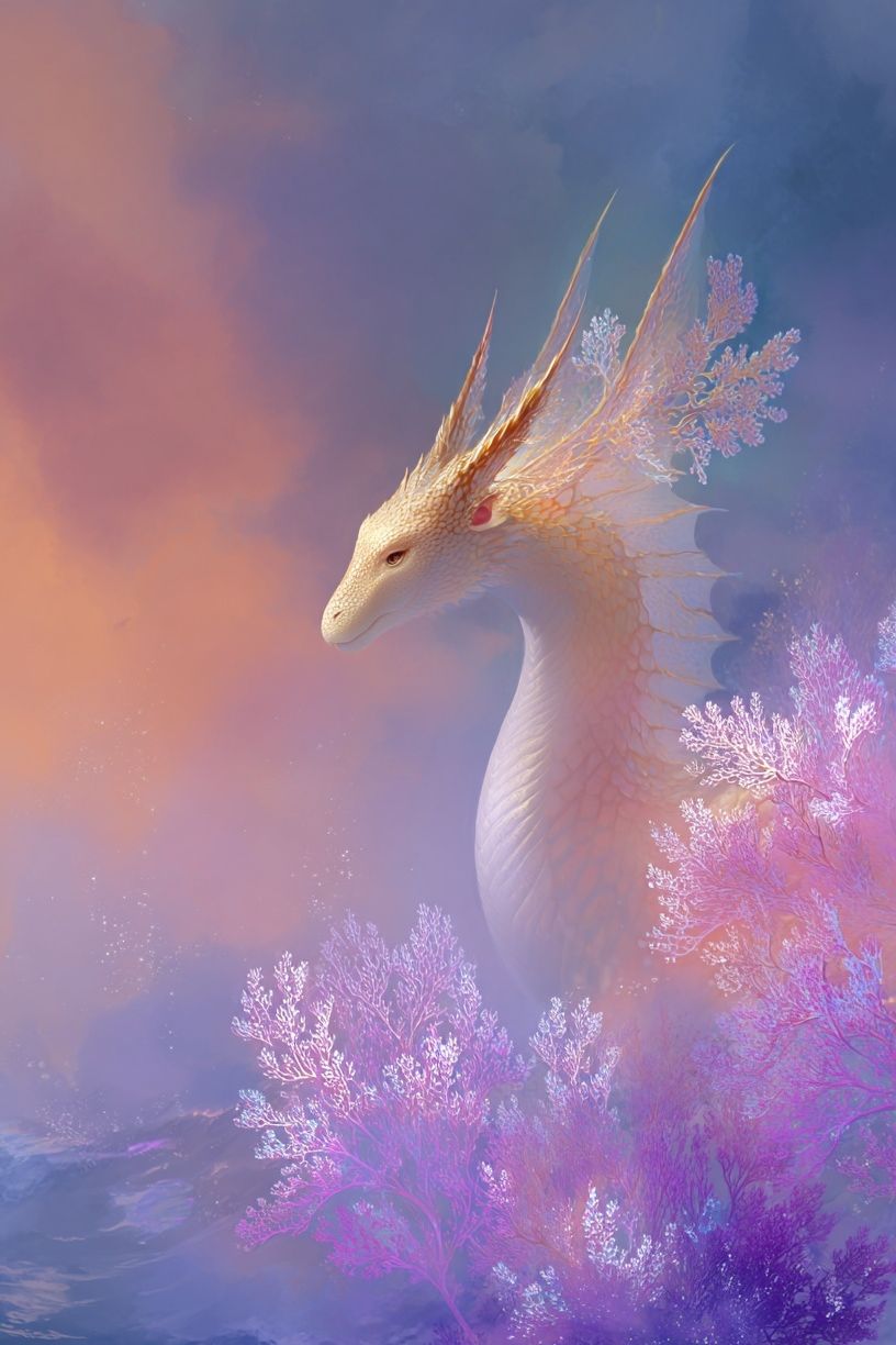 Celestial Dragon Fantasy Print. poster detail