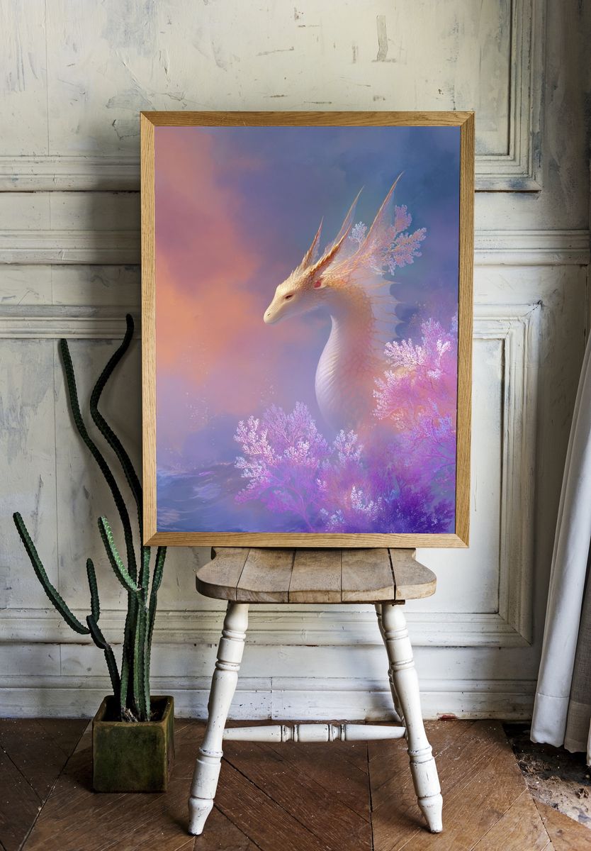 Celestial Dragon Fantasy Print. — room view 1