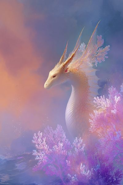 Celestial Dragon Fantasy Print. poster print
