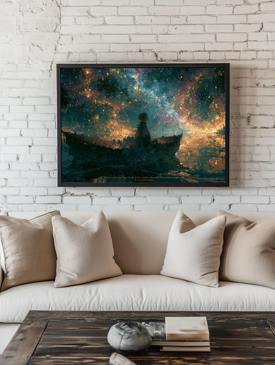 Dreamy Starry Boat Ride Print. — room view 1