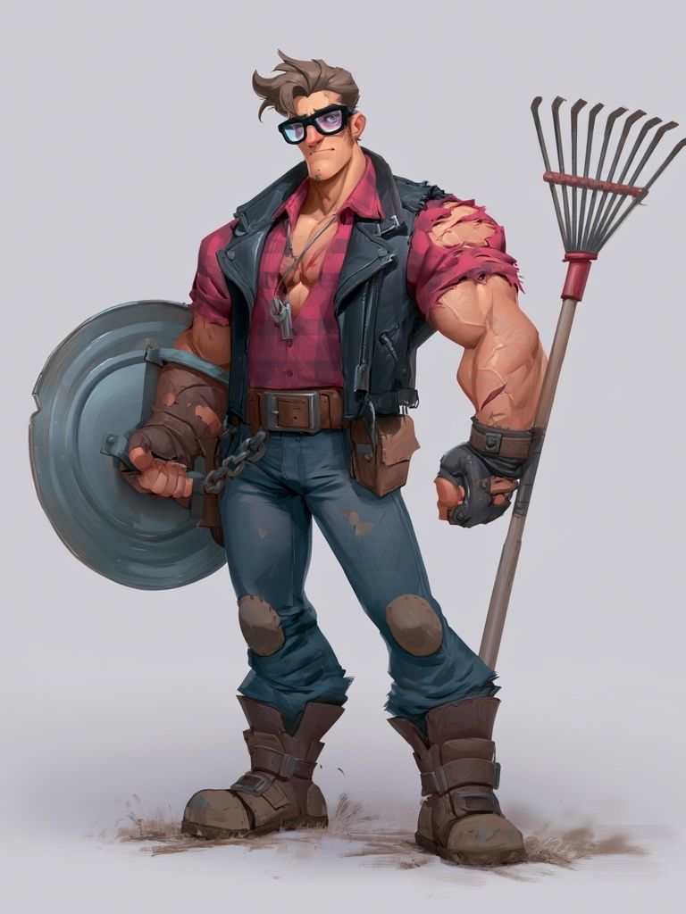 Rugged Brawler Character Illustration Poster. poster — illustration art