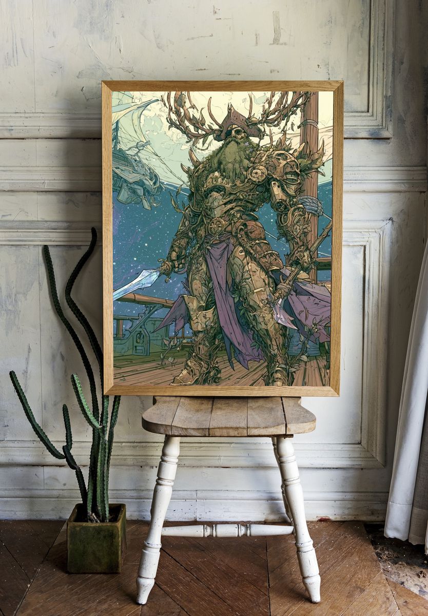 Forest Guardian Fantasy Illustration Poster. room preview