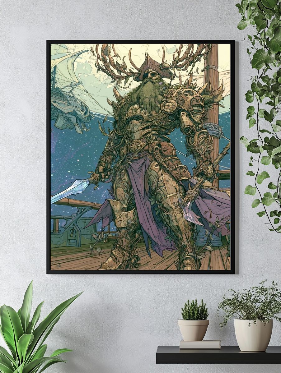 Forest Guardian Fantasy Illustration Poster. — room view 4