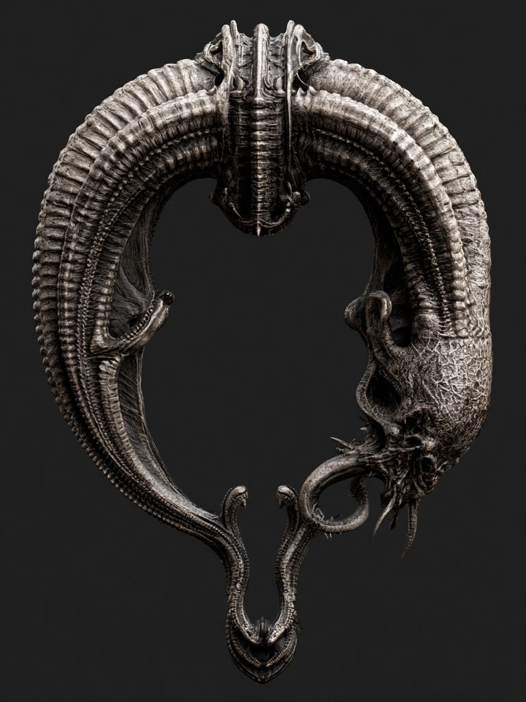 Alien Skull Ring Illustration Poster. poster detail