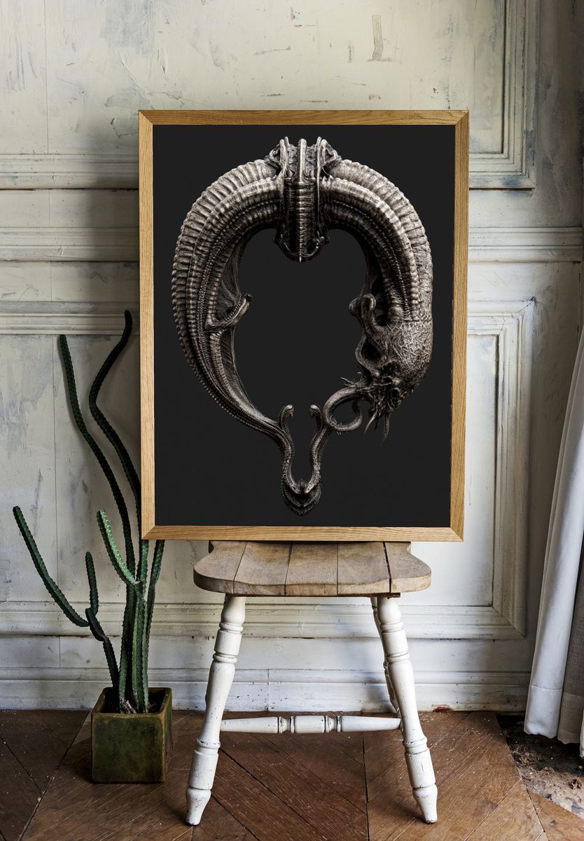 Alien Skull Ring Illustration Poster. room preview