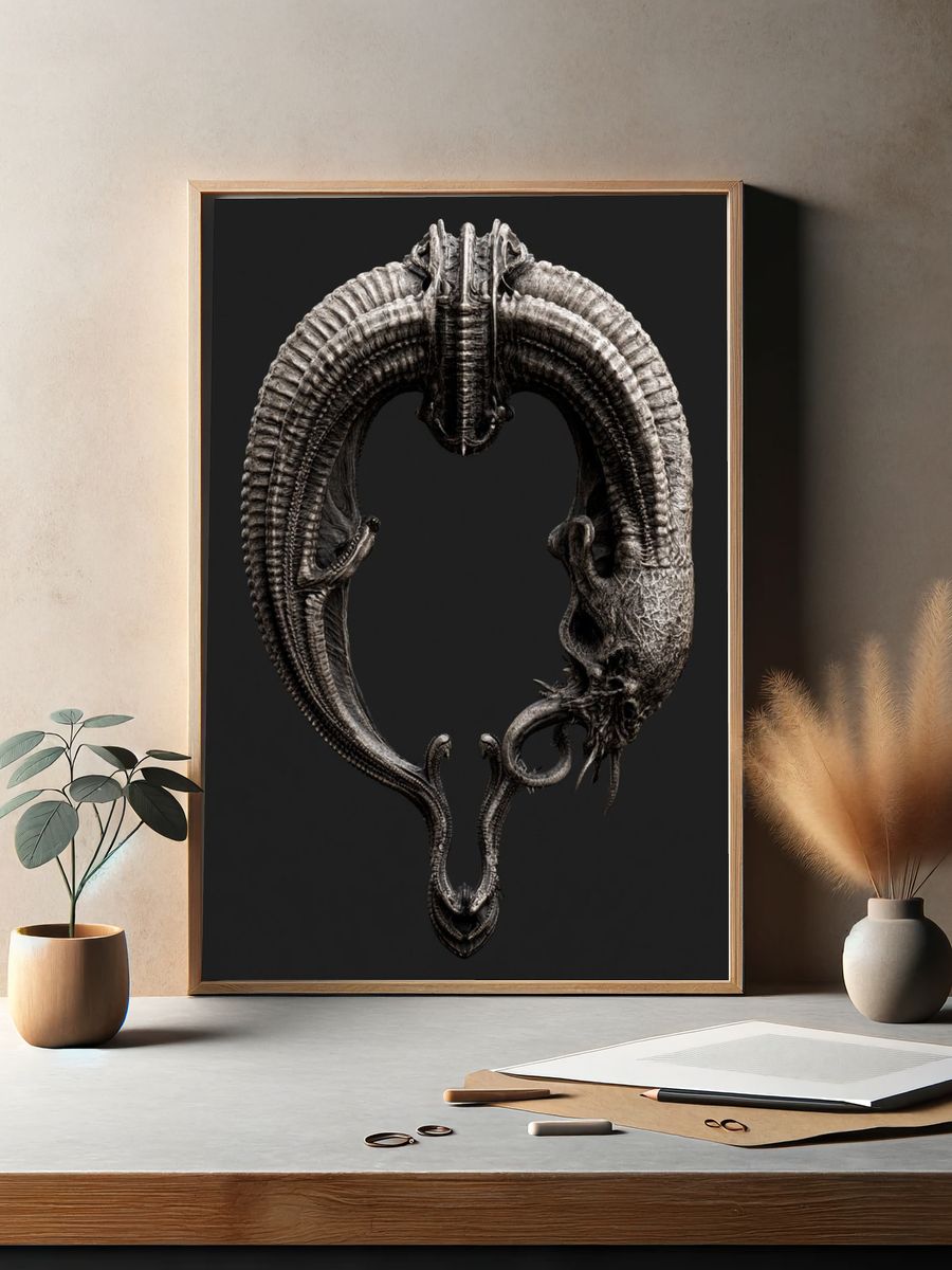 Alien Skull Ring Illustration Poster. — room view 2