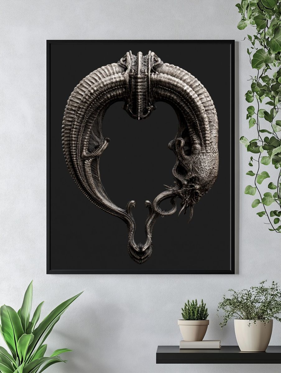 Alien Skull Ring Illustration Poster. — room view 4