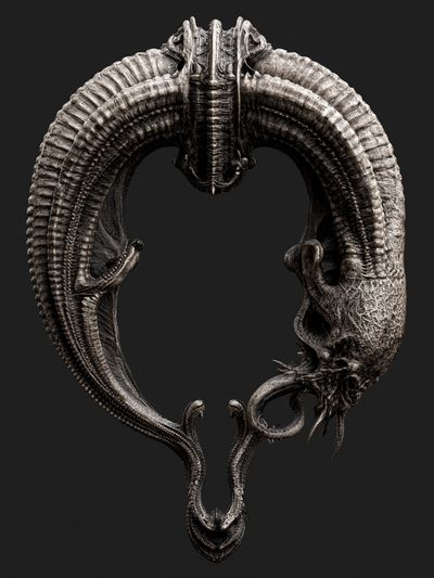 Alien Skull Ring Illustration Poster. poster