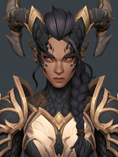 Horned Warrior Portrait Print.