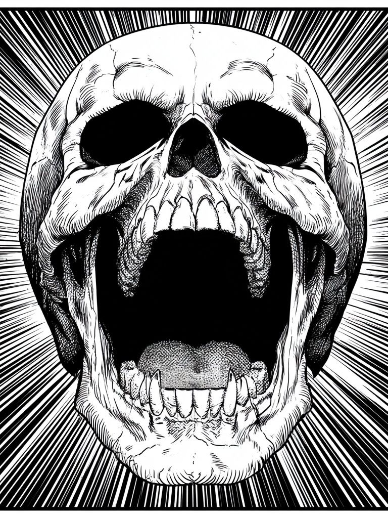 Screaming Skull Ink Poster. poster — illustration art