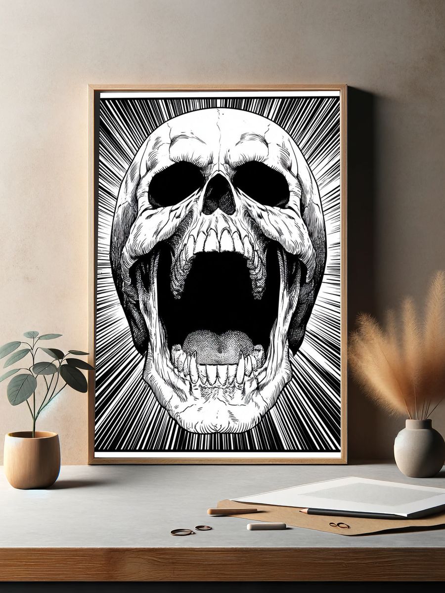 Screaming Skull Ink Poster. — room view 2