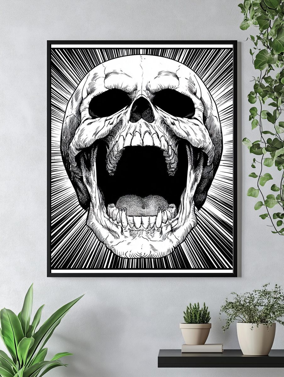 Screaming Skull Ink Poster. — room view 4