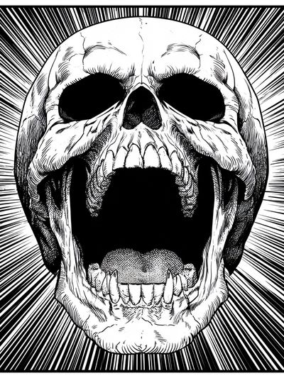 Screaming Skull Ink Poster. poster