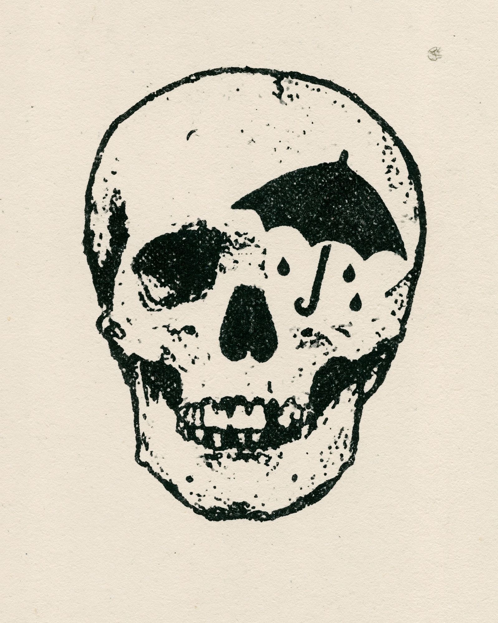 Umbrella Skull Ink Poster. poster detail