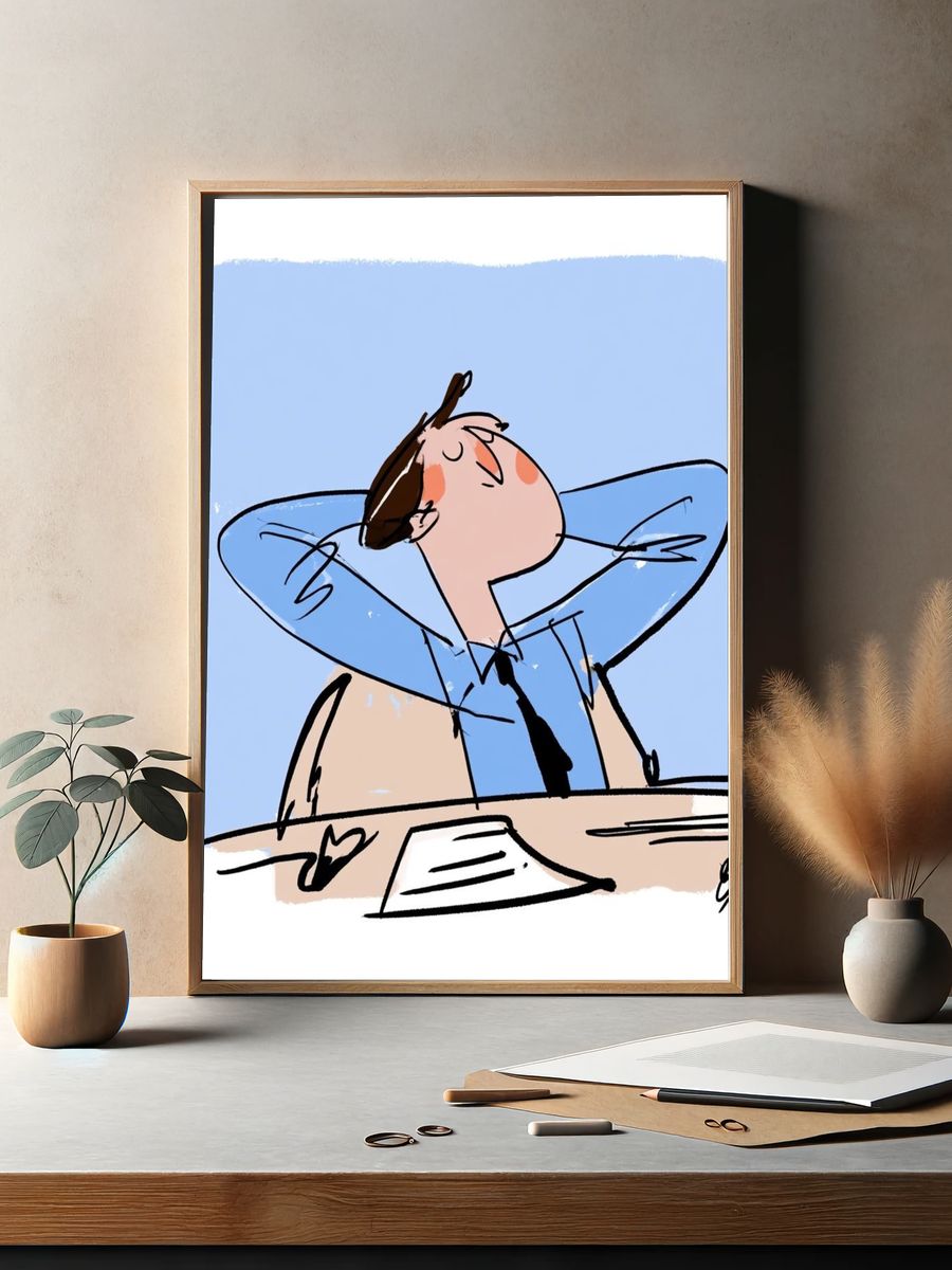 Relaxed Figure Illustration Poster. — room view 2
