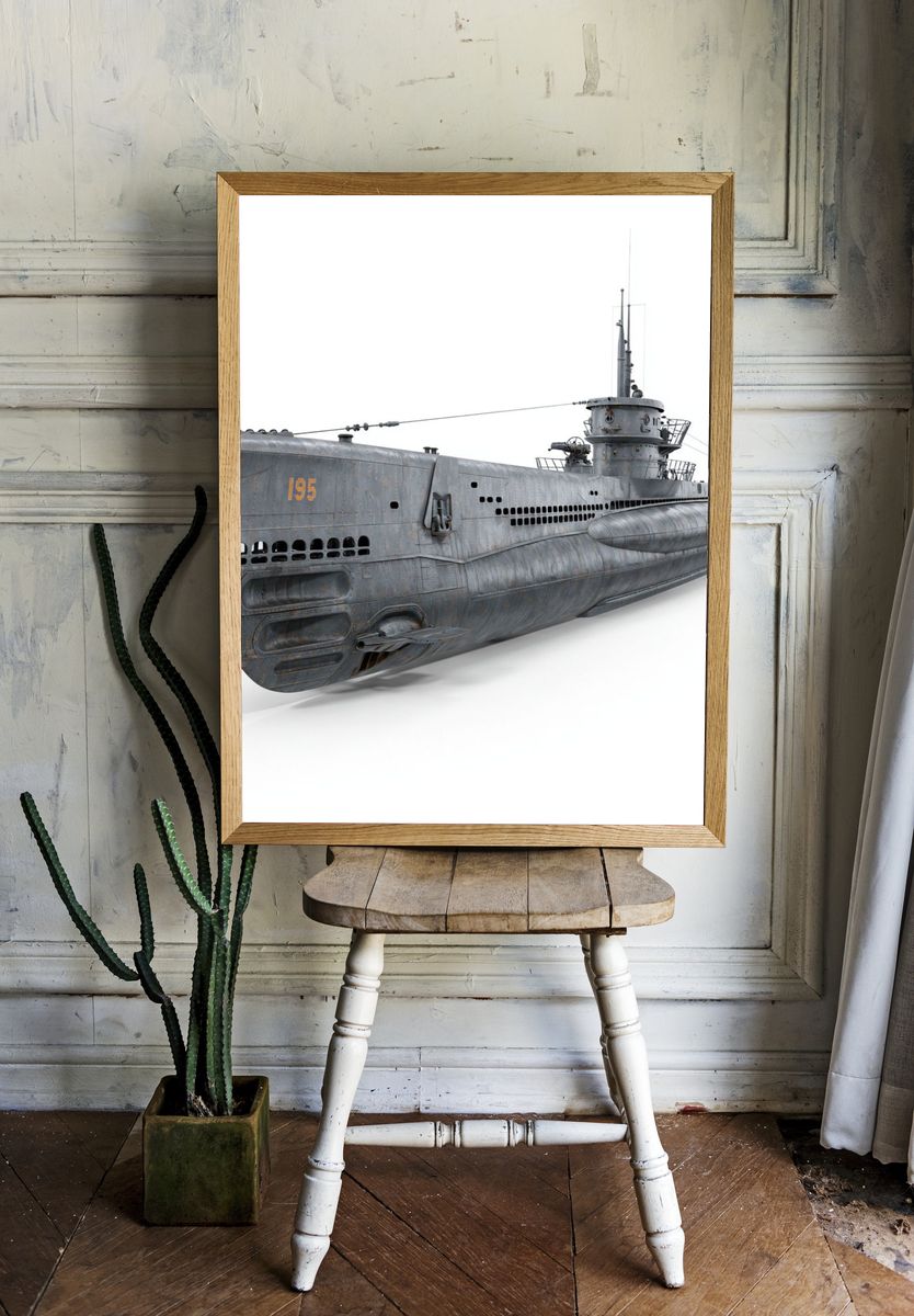 Submarine Illustration Poster. — room view 1