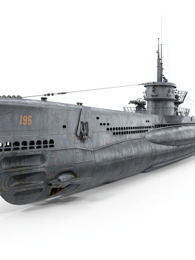 Submarine Illustration Poster.
