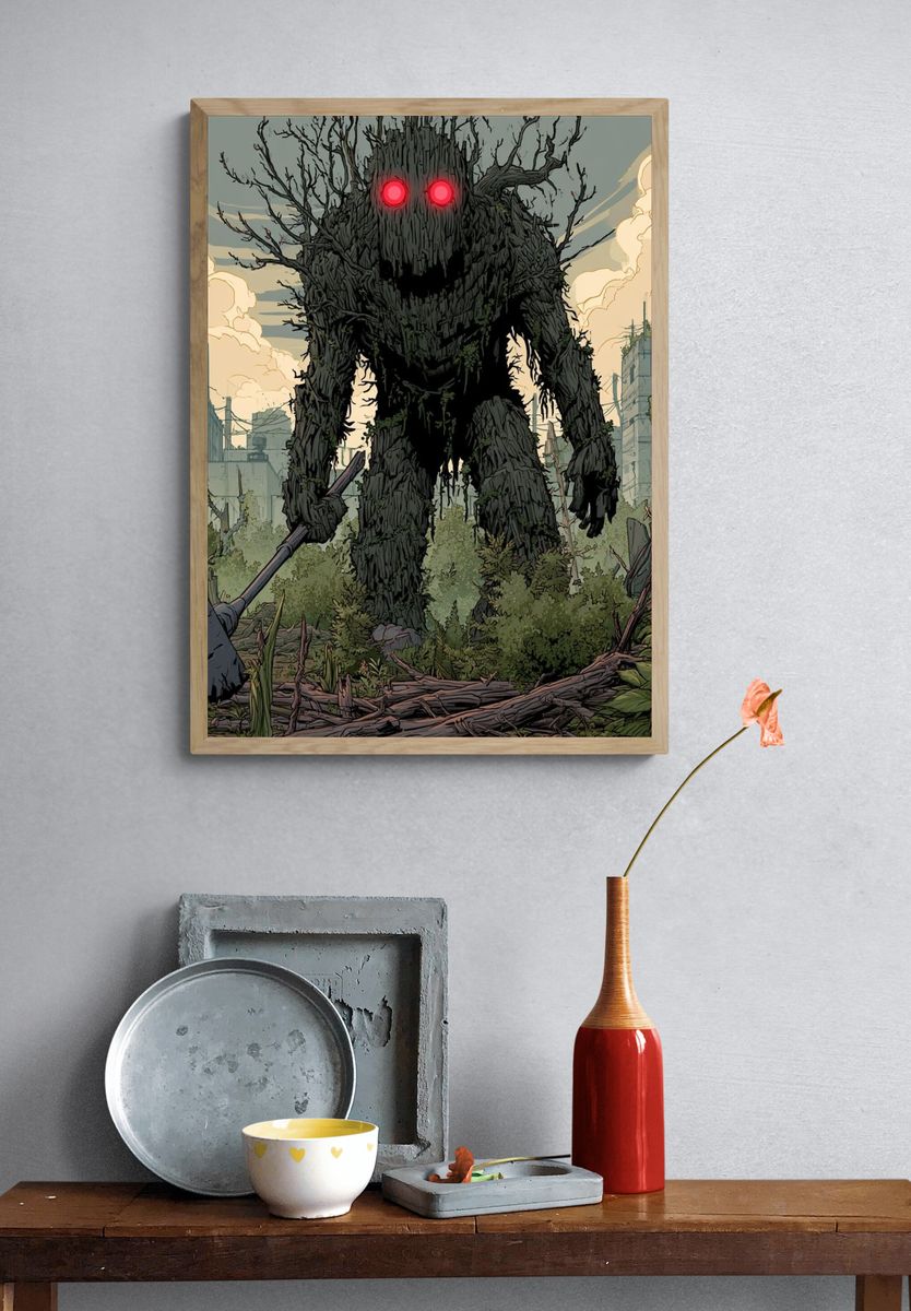 Forest Giant Digital Art Poster. — room view 3