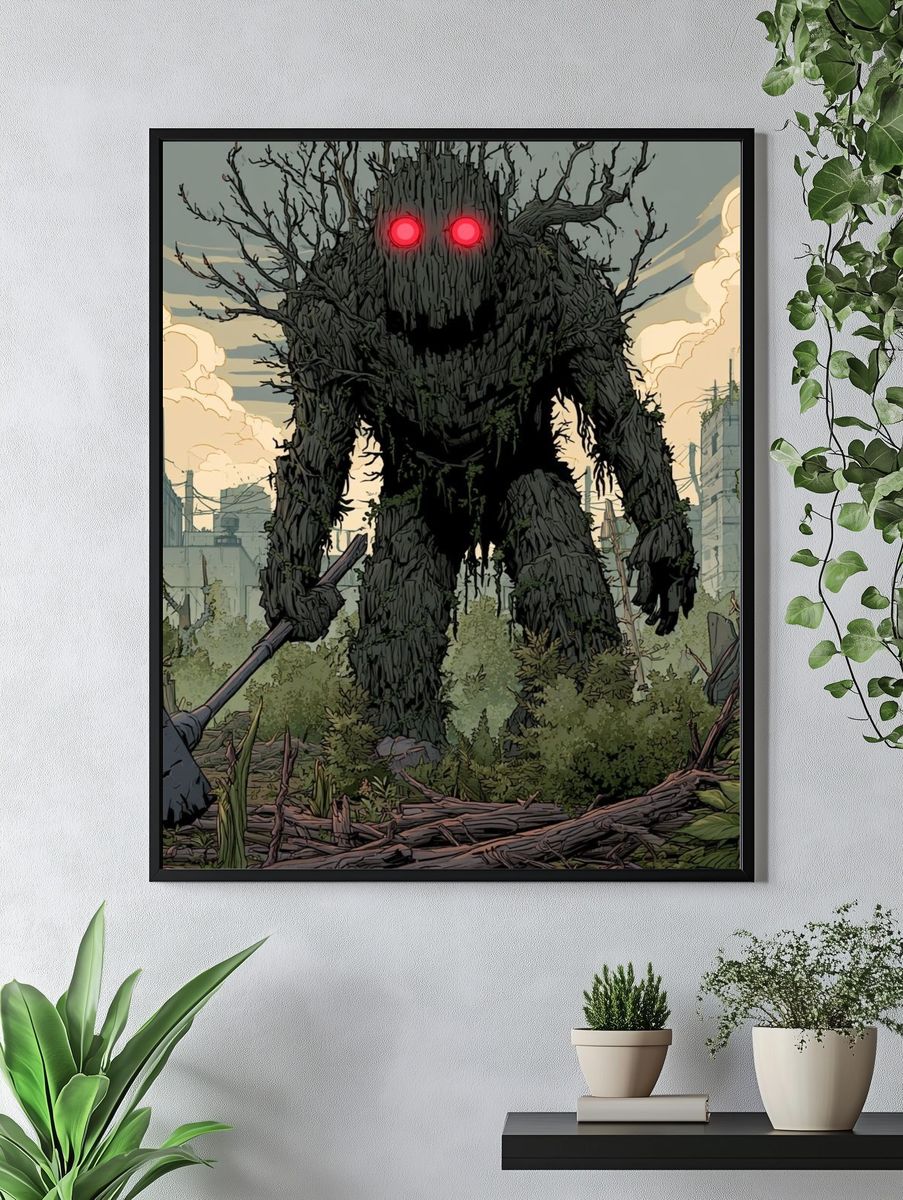 Forest Giant Digital Art Poster. — room view 4