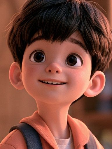 Smiling Boy Portrait Illustration Poster. poster — illustration art