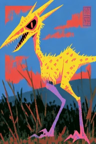 Yellow Dinosaur Illustration Poster. poster detail