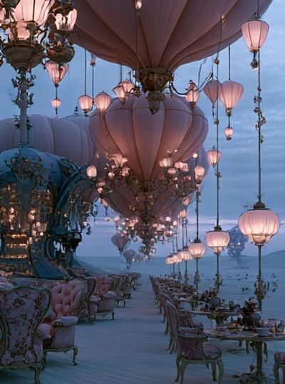 Floating Lantern Garden Print.