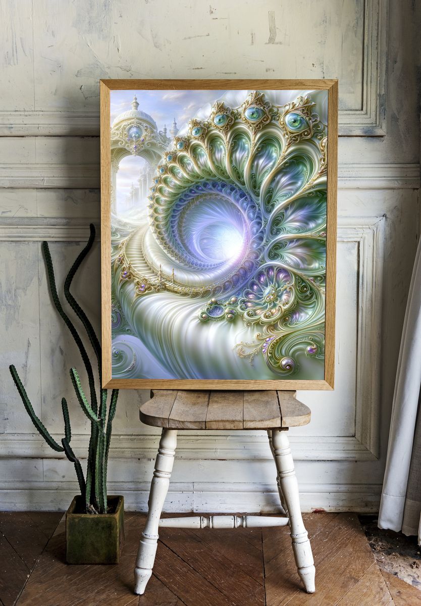 Celestial Eye Portal Abstract Print. — room view 1