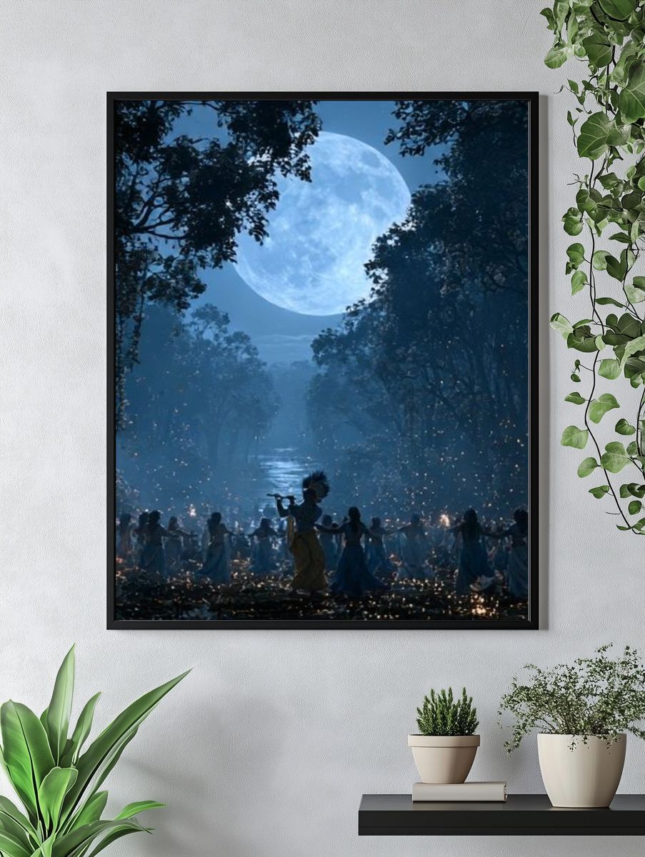 Moonlit Forest Ritual Illustration Poster. — room view 4