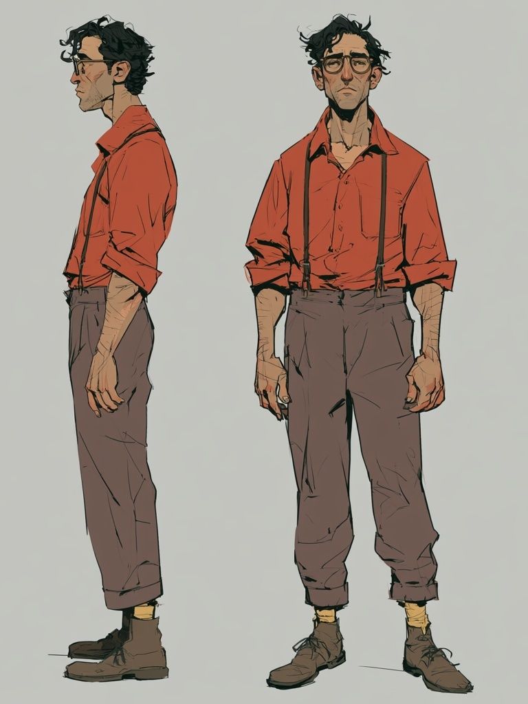 Stylized Male Character Illustration Poster. poster — illustration art