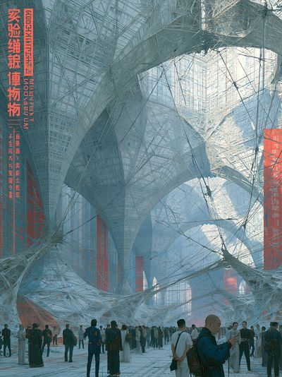 Futuristic City Atrium Illustration Poster. poster