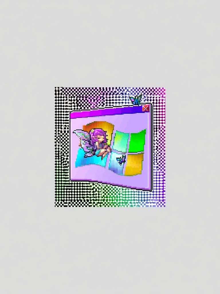 Glitch Windows Digital Art Poster. poster — illustration art