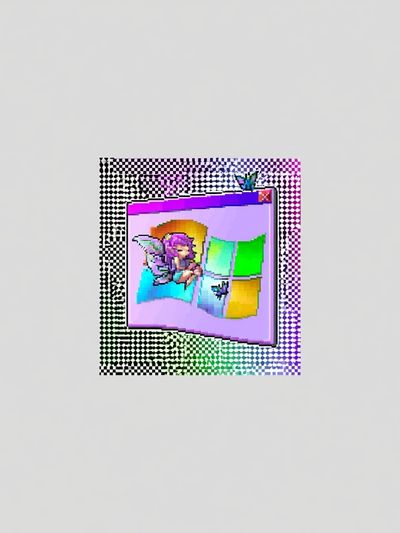 Glitch Windows Digital Art Poster. poster