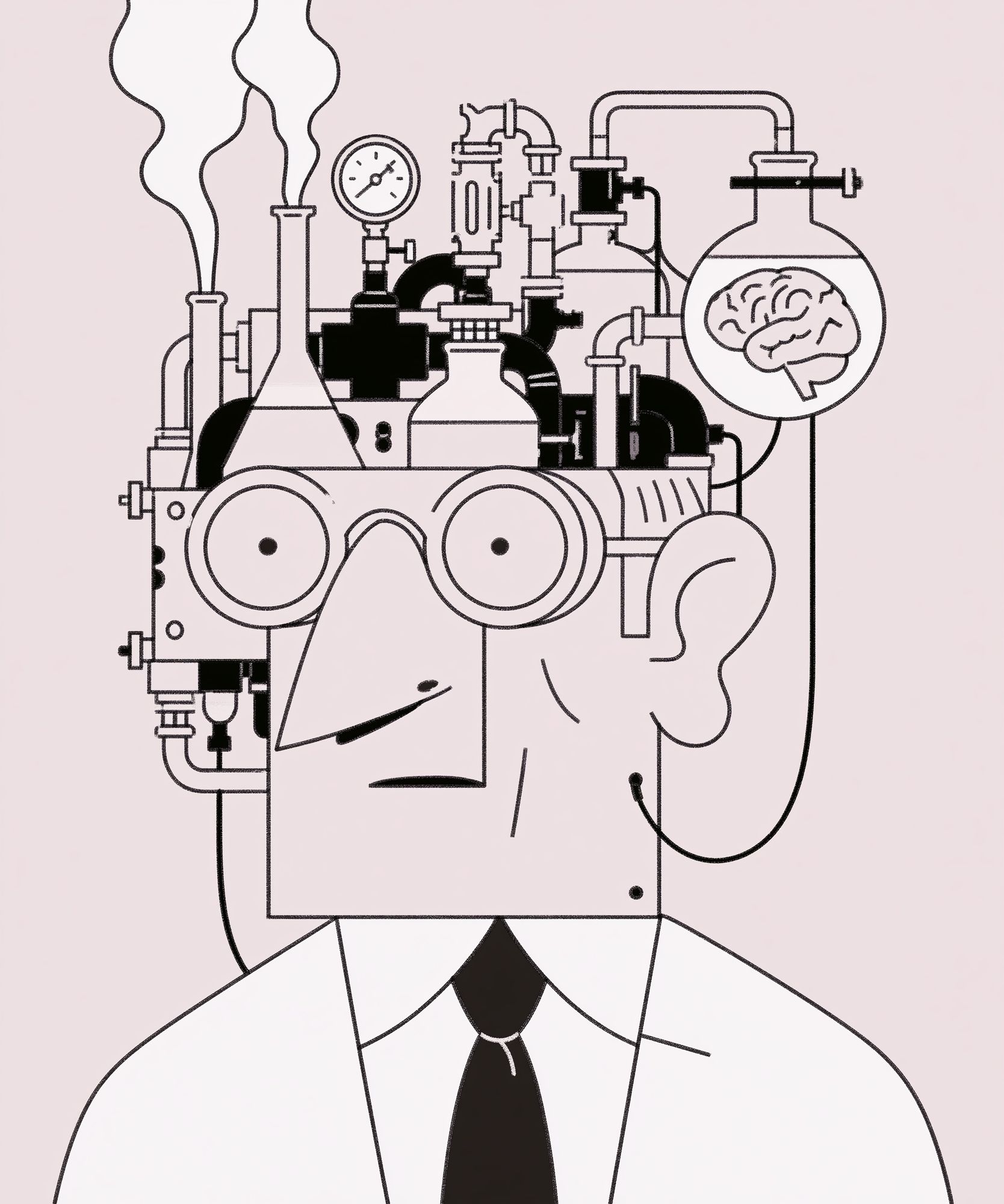 Surreal Scientist Portrait Poster. poster — illustration art