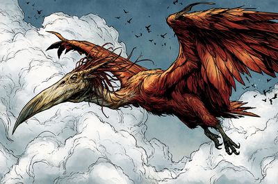 Skyborne Pterosaur Illustration Poster. poster