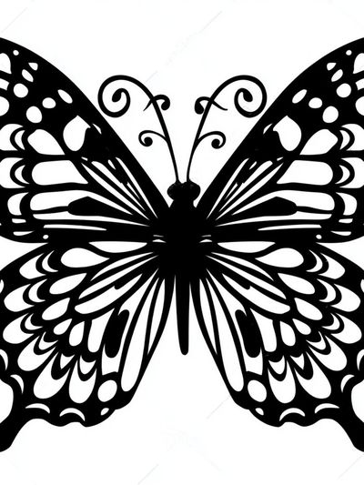 Butterfly Silhouette Illustration Poster. poster print