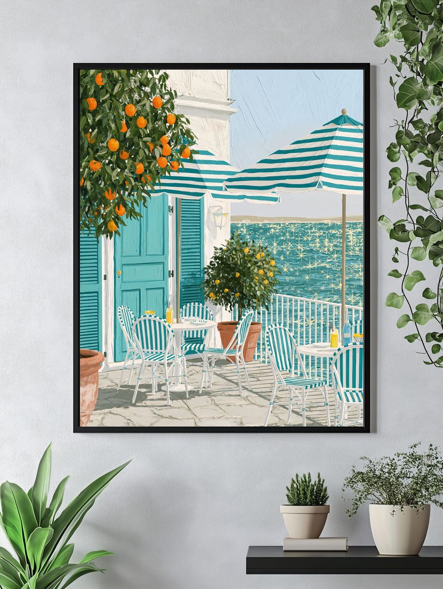 Seaside Terrace with Citrus Poster. — room view 4