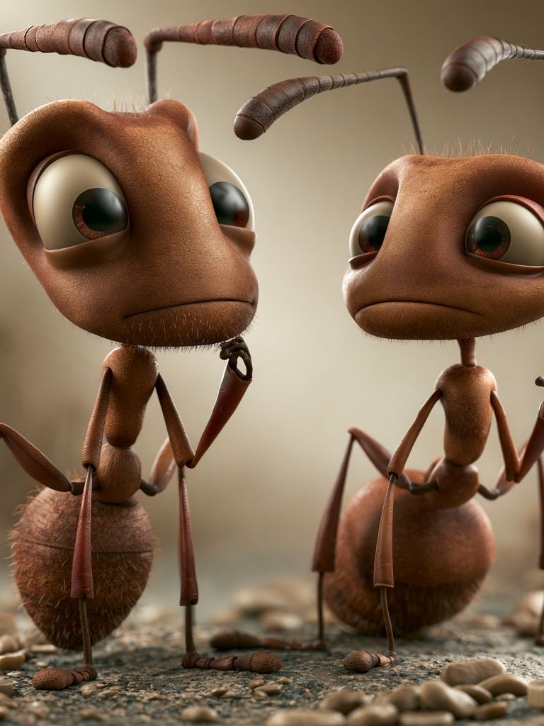 Cute Ant Duo Illustration Poster. poster detail