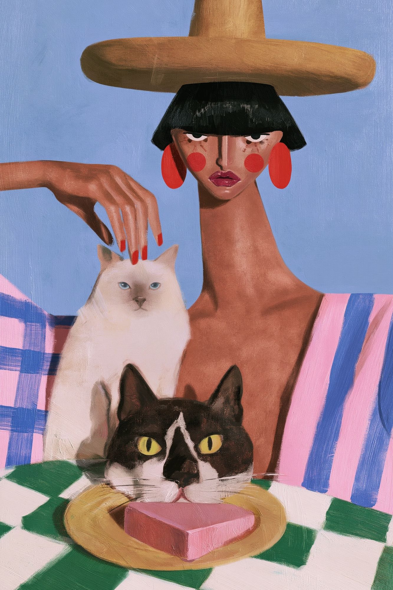 Fashion Cats Contemporary Print. poster — illustration art