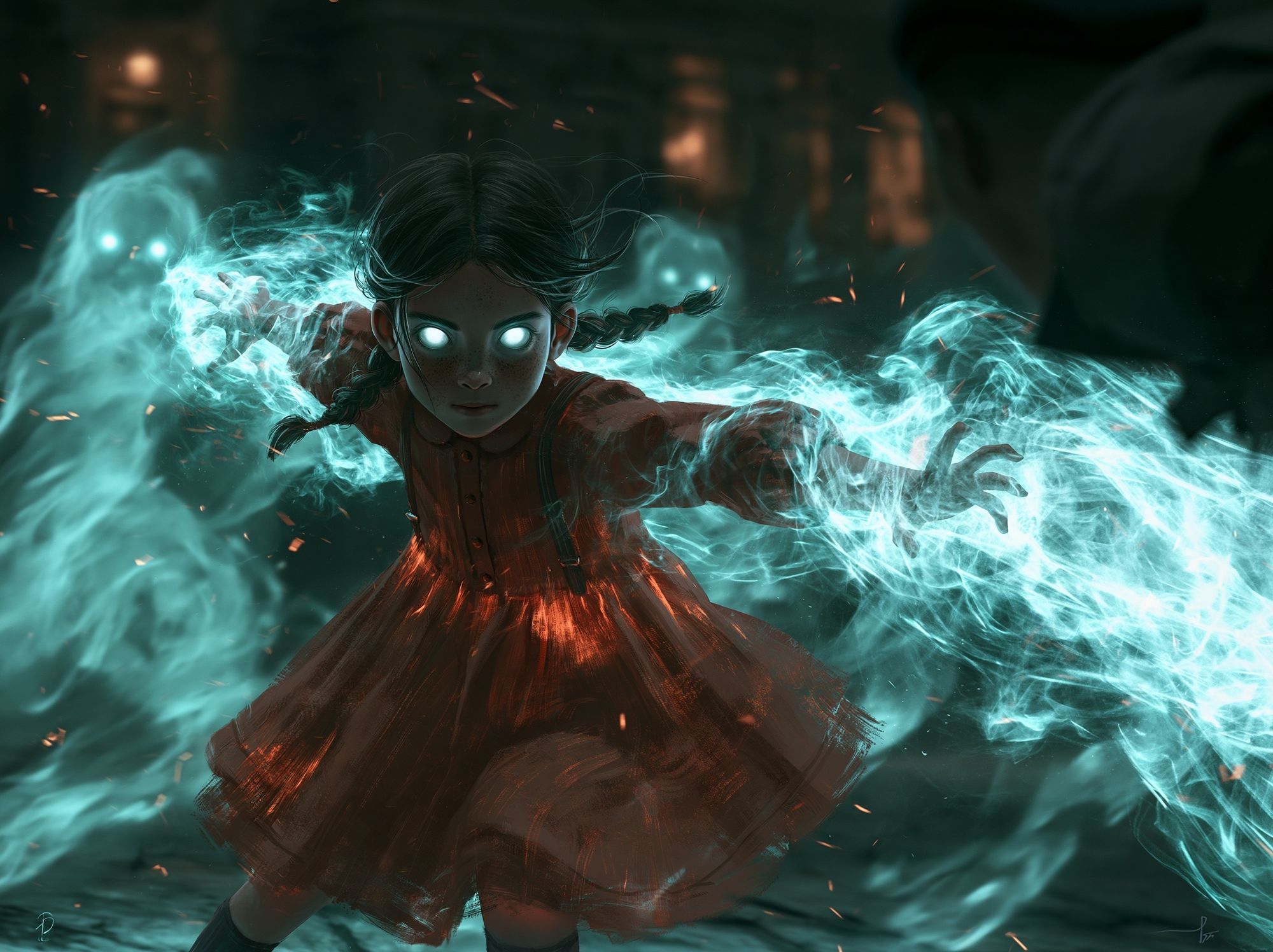 Ghostly Girl Magic Illustration Poster. poster — illustration art
