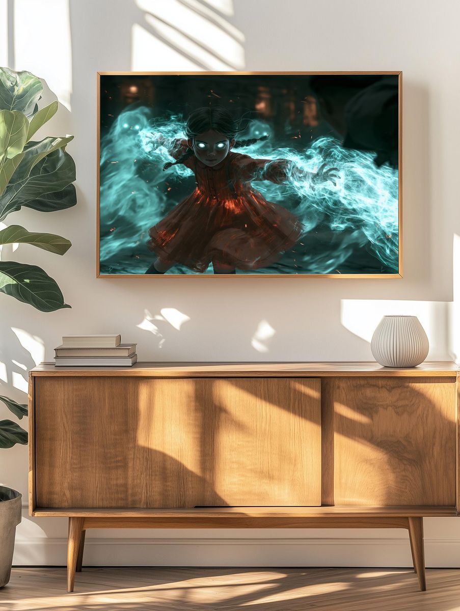 Ghostly Girl Magic Illustration Poster. — room view 3