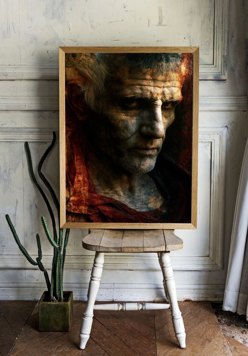 Ancient Warrior Portrait Print. — room view 1