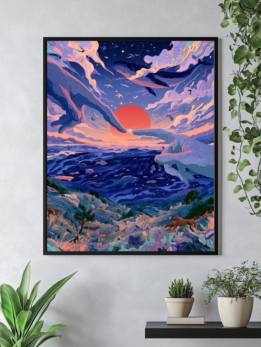Surreal Sunset Seascape Print. — room view 4