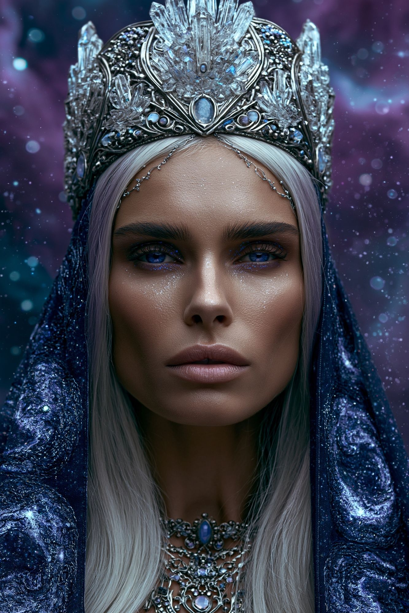 Crystal Queen Portrait Print. poster — illustration art