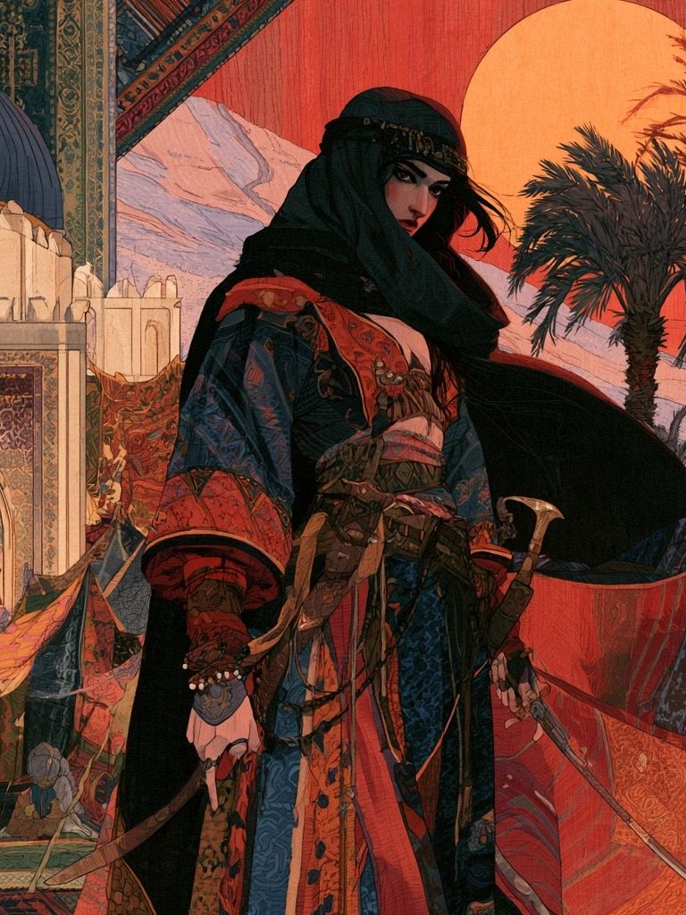 Desert Warrior Illustration Poster. poster detail