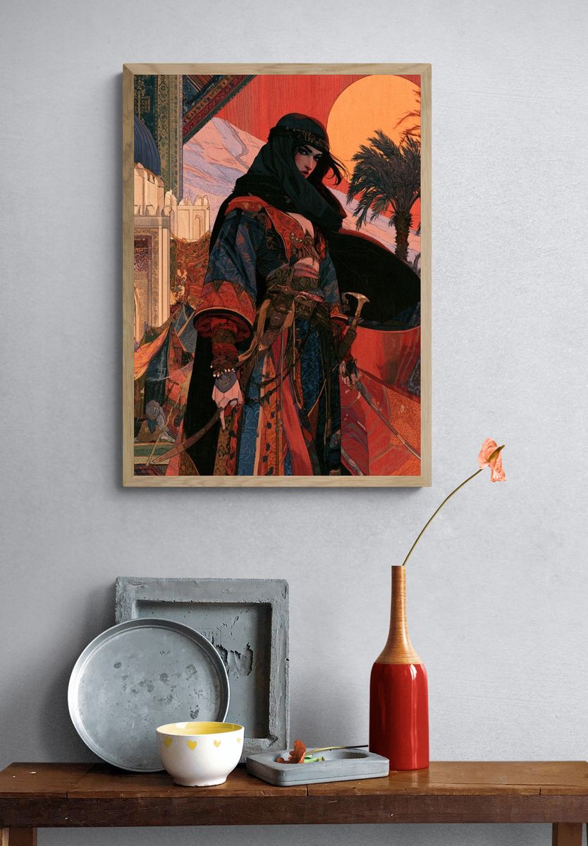 Desert Warrior Illustration Poster. — room view 3