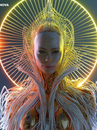 Supernova Futuristic Portrait Poster. poster