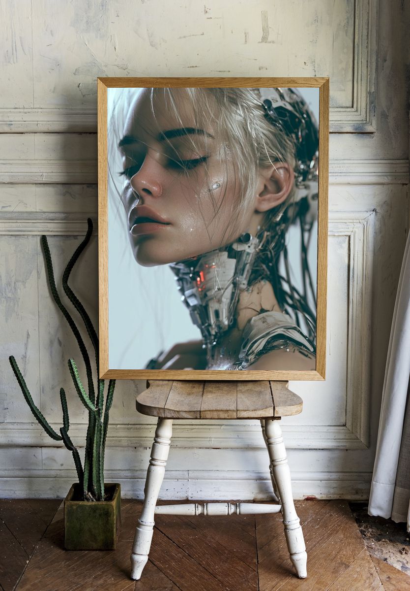 Cybernetic Portrait — Sci-Fi Print. — room view 1