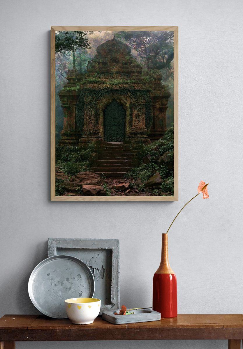 Mystic Jungle Temple Print. — room view 3
